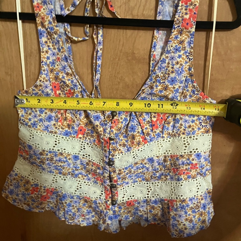 Free People Floral Lace Trim Crop Top - Picture 9 of 11